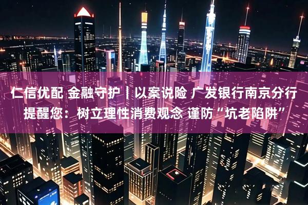 仁信优配 金融守护｜以案说险 广发银行南京分行提醒您：树立理性消费观念 谨防“坑老陷阱”