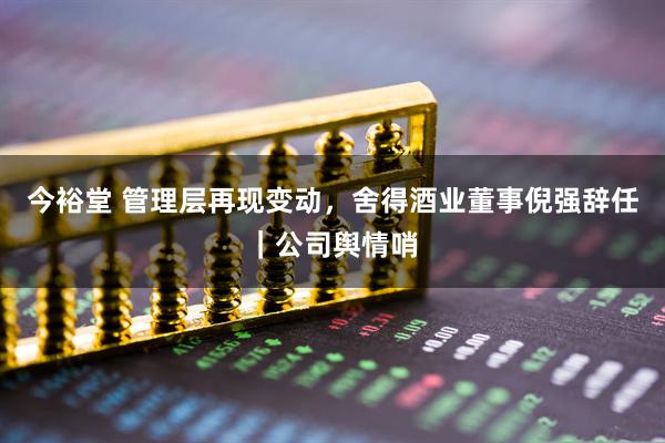 今裕堂 管理层再现变动，舍得酒业董事倪强辞任｜公司舆情哨