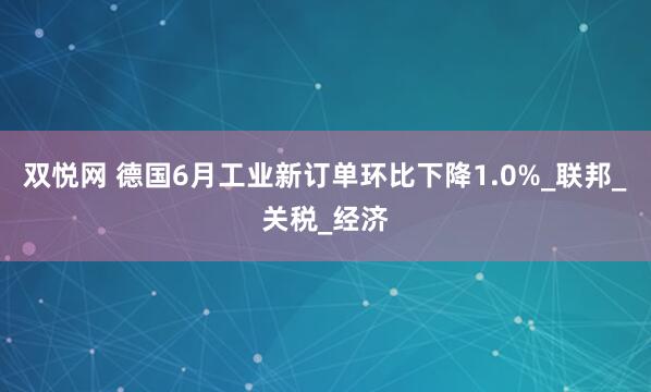双悦网 德国6月工业新订单环比下降1.0%_联邦_关税_经济